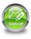 Sign up (edit mail icon) glossy green round button Royalty Free Stock Photo