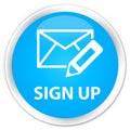 Sign up (edit mail icon) premium cyan blue round button Royalty Free Stock Photo