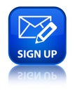 Sign up (edit mail icon) special blue square button Royalty Free Stock Photo