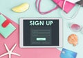 Sign Up Form Button Graphic Concept Royalty Free Stock Photo