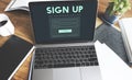Sign Up Form Button Graphic Concept Royalty Free Stock Photo