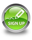 Sign up glossy green round button Royalty Free Stock Photo