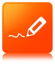 Sign up icon orange square button