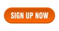 sign up now button. rounded sign on white background Royalty Free Stock Photo