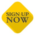 Sign up now icon with long shadow Royalty Free Stock Photo