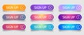 sign up set. vector illustration colourful button collection Royalty Free Stock Photo