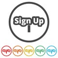 Sign up sign, Sign up icon, 6 Colors Included Royalty Free Stock Photo