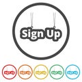 Sign up sign, Sign up icon, 6 Colors Included Royalty Free Stock Photo