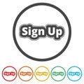 Sign up sign, Sign up icon, 6 Colors Included Royalty Free Stock Photo