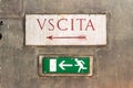 Sign uscita (output) in italy Royalty Free Stock Photo