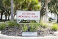 Veterans Memorial Park sign- Titusville, Florida, USA