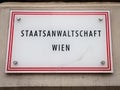 Sign of Vienna Public Prosecutor Office displayed on building facade Royalty Free Stock Photo