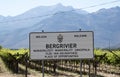 Sign in a vineyard Bergrivier South African
