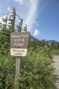 Sign for National Forest Vista Point Picture Lake Mount Baker Washington