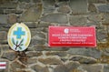 Sign on a wall of mountain shelter