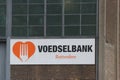 Sign on the warehouse of the Voedselbank in Rotterdam where food packages are distributed to poor people in the region