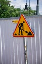Sign warning for construction