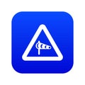 Sign warning about cross wind from the left icon digital blue