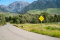 Sign warning drivers - Trucks Entering Highway. Taken in the Paradise Valley area in Montana Royalty Free Stock Photo