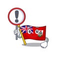 With sign warning flag bermuda cartoon in character shape