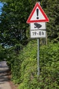 Sign warning about the migration of frogs in the spring