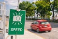 Sign warning of Photo radar speed camera Royalty Free Stock Photo