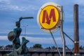 Sign of Warsaw Metro, Poland Royalty Free Stock Photo