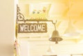 Sign welcome bell of the house. Royalty Free Stock Photo