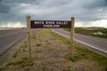 Sign for the White River Valley overlook in Badlands National Park South Dakota Royalty Free Stock Photo