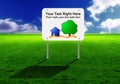 Sign on a wide green lawn Royalty Free Stock Photo