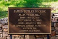 Sign about Wild Bill Hickok at his grave Royalty Free Stock Photo