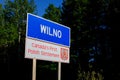 Sign for Wilno, Ontario, Canada`s first Polish settlement Royalty Free Stock Photo