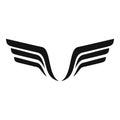 Sign wings icon, simple style