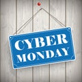 Sign Wooden Background Cyber Monday Royalty Free Stock Photo