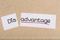 Sign with word disadvantage turned into advantage Royalty Free Stock Photo