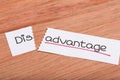 Sign with word disadvantage turned into advantage Royalty Free Stock Photo