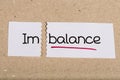 Sign with word imbalance turned into balance