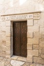 Sign of worship of Christians on the Via Dolorosa in Jerusalem Royalty Free Stock Photo