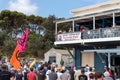 A sign on yarra bay sailing club saying `save yarra bay no cruise ships` sydney australia 17-11-2019