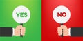 Sign yes or no. Placard Yes or No. Votes concept. Royalty Free Stock Photo