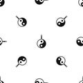 Sign yin yang pattern seamless black
