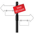 Sign and your decision which way illustration Royalty Free Stock Photo