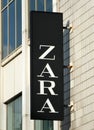 Sign on the zara retail fashion store in leeds city centre