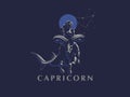 Sign of the zodiac Capricorn. A woman riding a horse in Capricorn. Royalty Free Stock Photo