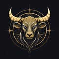 Taurus zodiac sign on a dark background. Vector illustration Royalty Free Stock Photo