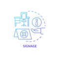 Signage blue gradient concept icon