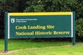 Signage for the Cook Landing Site National Historic Reserve