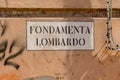 Signage Fondamenta Lombardo -quay of Lombardo - in Venice Royalty Free Stock Photo