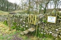 Signage and footpath to Scaleber Foss and Woods.