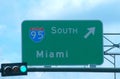 Signage for Interstate 95, which is the main highway for the East Coast of the United States. Royalty Free Stock Photo